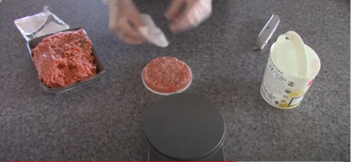 Burger patty ready for cooking. | Source: YouTube/@RoadtrekRich
