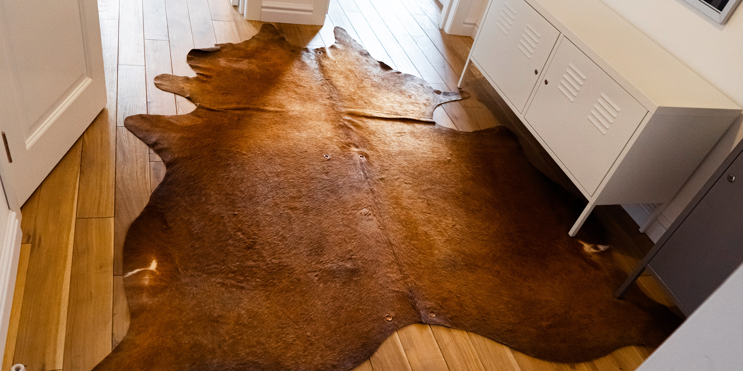 A cowhide rug | Source: Shutterstock