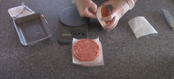 Burger patties made from a DIY burger press. | Source: YouTube/@RoadtrekRich