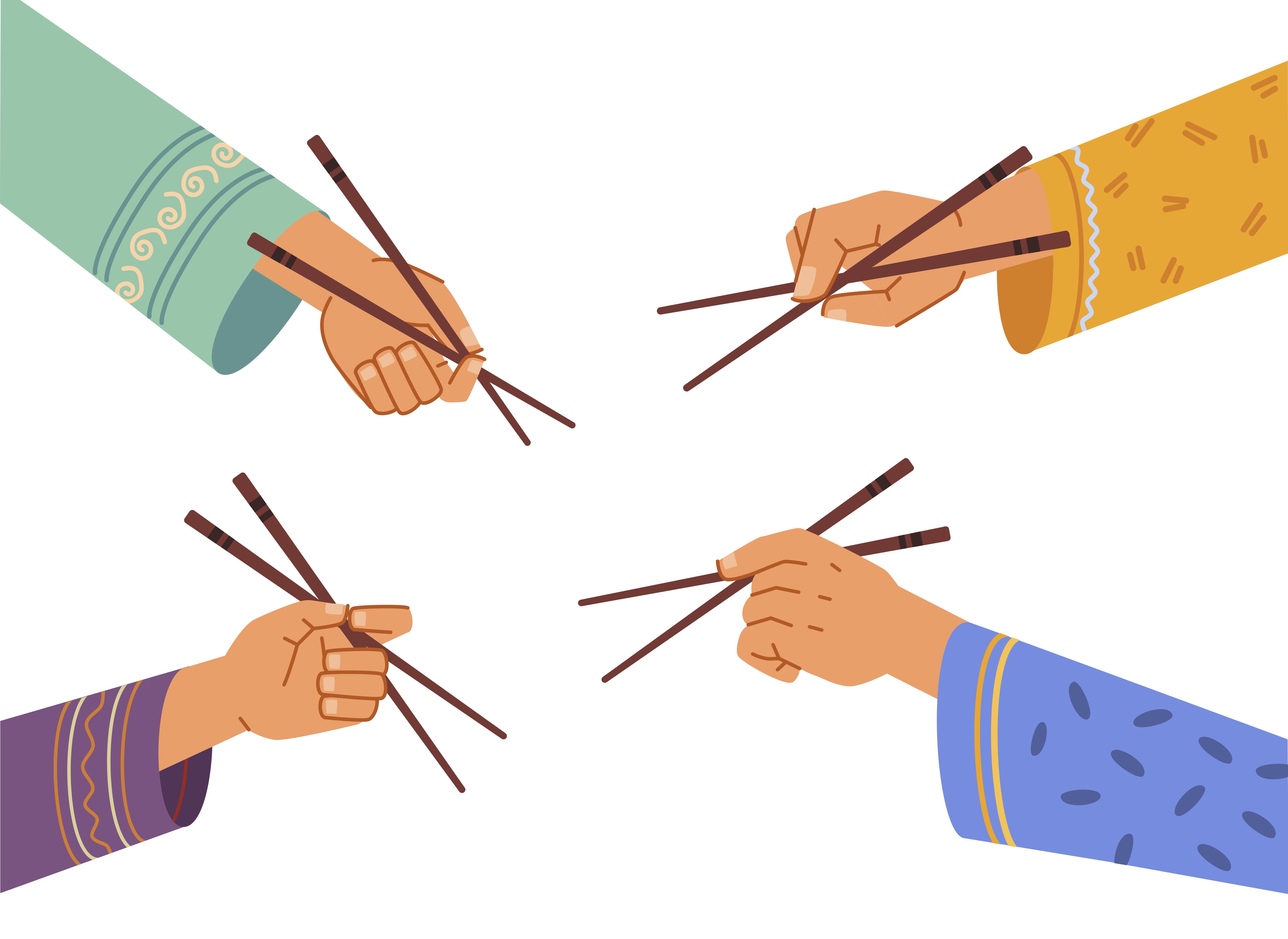 Different positions to use when holding chopsticks | Source: Shutterstock