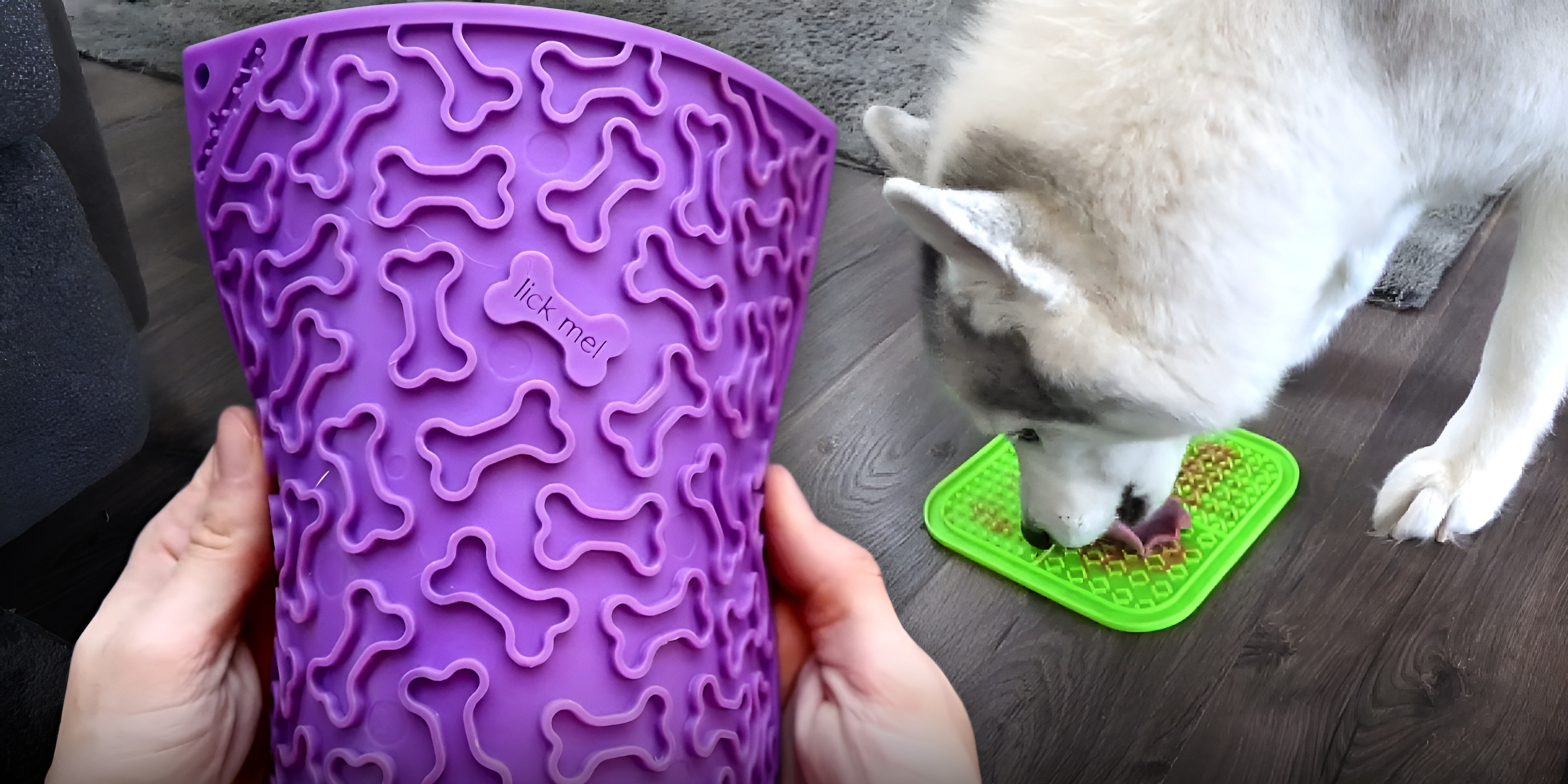 Lick mat | A dog getting treats from the lick mat | Source: Youtube/The Review | Youtube/The BK Pets