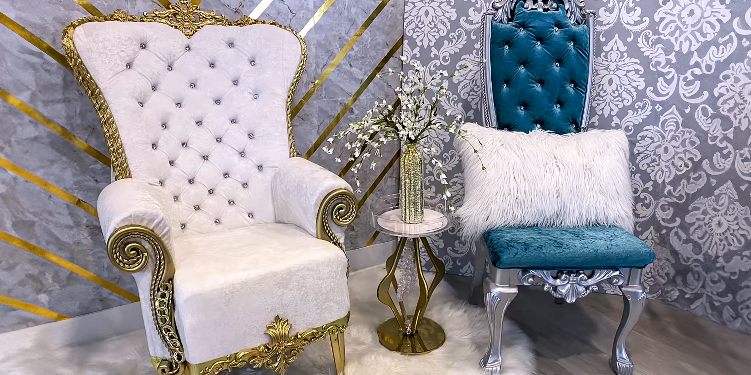 A DIY white throne chair | Source: YouTube/yoduvhessentials6310