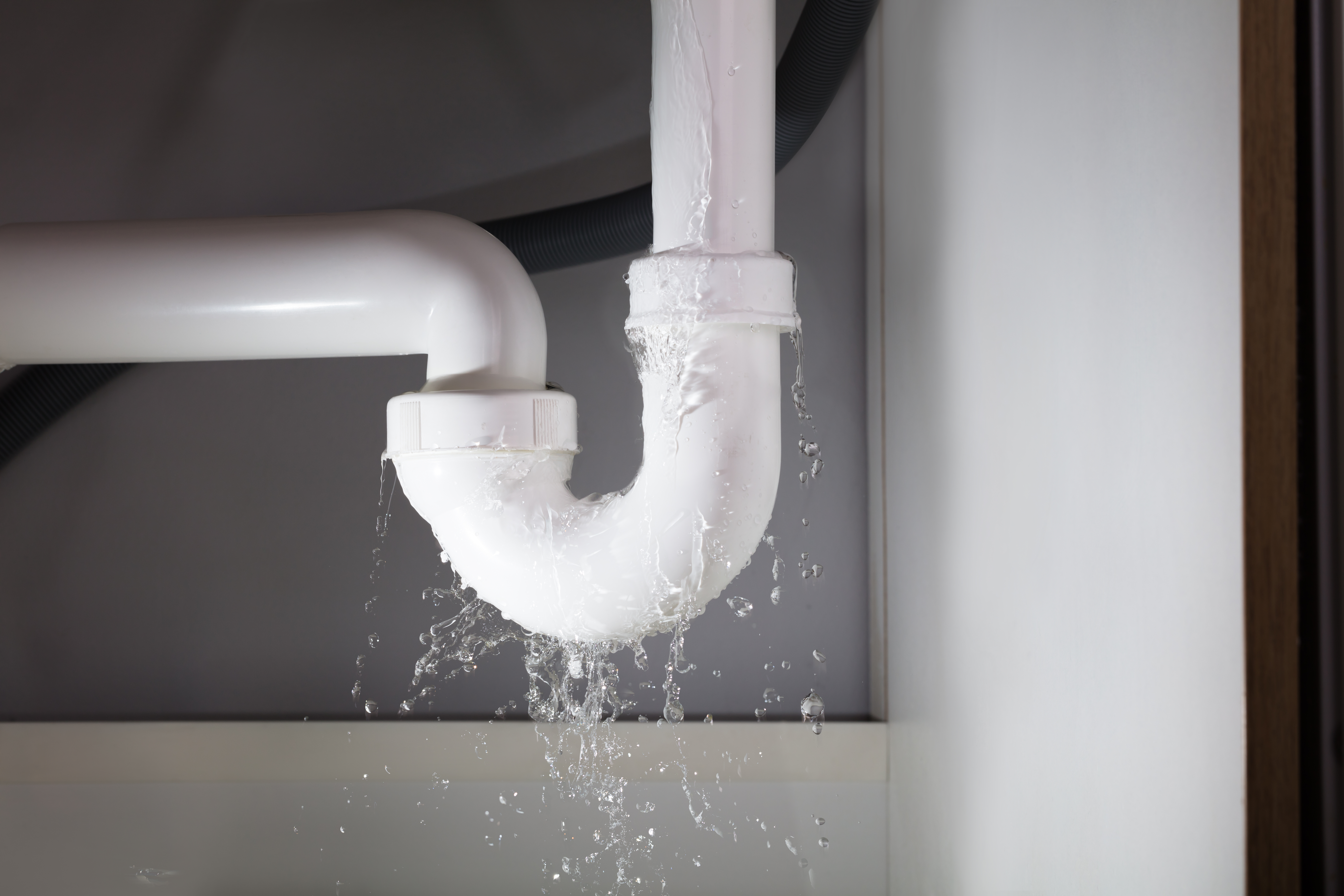 Water leaking from a kitchen sink drain pipe | Source: Shutterstock