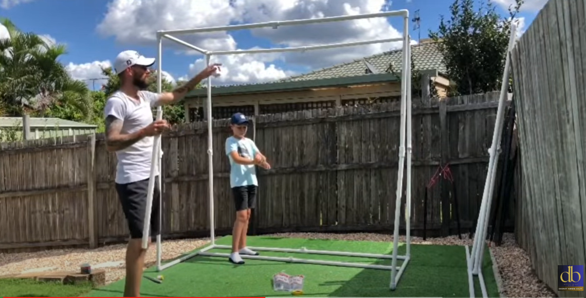 Assemble your cage. | Source: YouTube/DannyBirdGolf
